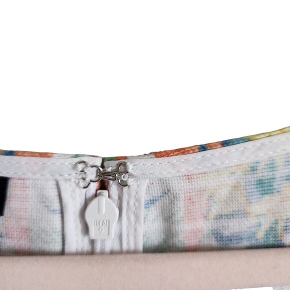 Talbots Dress 12 Green Multi Tropical Parrot Bird Floral Sleeveless Buttons NEW - Picture 5 of 11